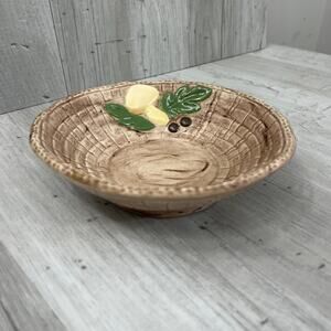 Byron Molds Ceramic Mushroom 1971 Hand Painted Vintage Cottage Textured Bowl